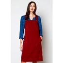 Nomads Retro 70s Needlecord Dungaree Dress in Fig Red