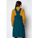 NOMADS Retro 70s Cord Dungaree Dress in Peacock