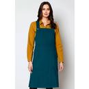 NOMADS Retro 70s Cord Dungaree Dress in Peacock