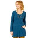 Nomads Retro 60s Pintuck Pocket Tunic in Biscay