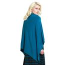 Button Up NOMADS Vintage Wool Poncho In Turquoise