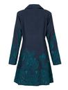 NOMADS Retro 1960s Lotus Floral Fitted Coat TEAL