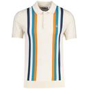 Original Penguin Mod Stripe Knitted Polo Shirt in Birch OPGS2506 252 