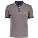 Original Penguin Textured Micro Dash Jacquard Polo Shirt in Dark Sapphire