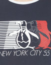 ORIGINAL PENGUIN Men's Retro 70s NYC T-Shirt Navy
