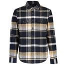 Original Penguin Plaid Check Padded Flannel Overshirt in True Black OCRF3003 010