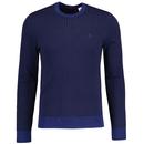 Original Penguin Textured Jacquard Stripe Pullover in Medieval Blue