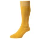 Pantherella Danvers Made in England Socks in Bright Yellow 5614 BYW