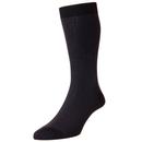 Pantherella Fabian Made in England Herringbone Socks in Black 5311 0048