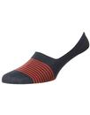 Pantherella Sienna Invisible Socks Navy Red Stripe