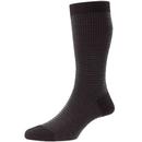 Pantherella Highbury Retro Mod Made in England Dogtooth Socks in Black/Grey