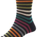 + Kilburn PANTHERELLA Men's Retro Striped Socks B