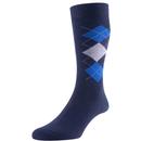 Pantherella Men's Merino Argyle Socks 595656 0001 Locke in Navy/New White