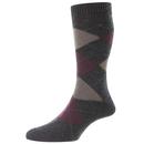 Pantherella Racton Made in England Argyle Socks in Charcoal B59100 315