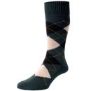 Pantherella Racton Made in England Argyle Socks in Racing Green B59100 329