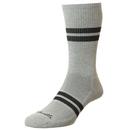 Pantherella Spirit Sports Stripe Knit Socks in Light Grey Mix/Black 6000S 0002