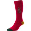 Scott Nichol Nordman Retro Made in England Christmas Tree Socks in Red