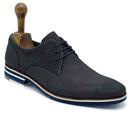 Paolo Vandini Dilan Perforated Nubuck Casual Derby Shoes in Navy