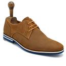 Paolo Vandini Dilan Perforated Nubuck Casual Derby Shoes in Tan  