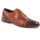 Paolo Vandini Eduardo Men's Mod Toe Cap Brogue Shoes in Tan 