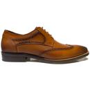 Paolo Vandini Jensen Mod Brogue Shoes in Tan Leather