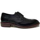 Paolo Vandini Lough Brogue Derby Shoes in Black Leather