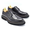 Medlar Paolo Vandini Mod Chunky Brogue Shoes Black