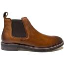 Paolo Vandini Medlyn Retro Leather Chelsea Boots in Dark Tan