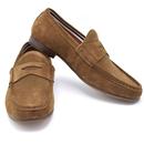 Millbourne Paolo Vandini Suede Penny Loafers Tan