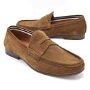 Millbourne Paolo Vandini Suede Penny Loafers Tan