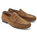 Millbourne Paolo Vandini Suede Penny Loafers Tan