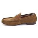 Millbourne Paolo Vandini Suede Penny Loafers Tan