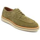 Paolo Vandini Nash Apron Suede Shoes in Olive