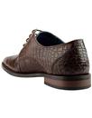 Teilo PAOLO VANDINI Croc Stamp Chisel Shoes BROWN