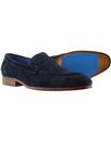 Travon PAOLO VANDINI Mod Suede Penny Loafers NAVY