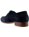 Travon PAOLO VANDINI Mod Suede Penny Loafers NAVY