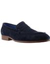 Travon PAOLO VANDINI Mod Suede Penny Loafers NAVY