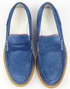 Stagger PAOLO VANDINI Retro Mod Blue Suede Loafers