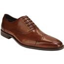 paolo vandini dave retro stitched wingtip lace leather shoes tan brown