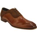 paolo vandini mens david suede leather lace oxford shoes tan