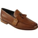 paolo vandini mens enzo cow crust leather tassels loafers tan
