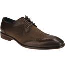 paolo vandini mens nyland canvas leather lace shoes brown