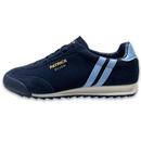 Patrick Dijon Runner Retro Men's Suede Trainers in Navy and Sky Side Photo