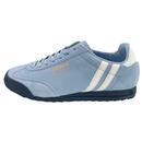 Patrick Dijon Retro Suede Trainers in Sky Blue and White