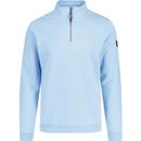 patrick footwear clothing mens harlem 80s quarter zip loopback sweatshirt sky blue