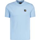 patrick footwear and clothing cambell embroidered logo badge crew neck tshirt sky blue