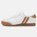 Patrick Bergen Retro 80s Leather Trainers in White and Tan photo from side