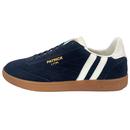 Patrick Lyon Suede Cupsole Trainers in Navy and White