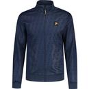 patrick footwear and clothing mens patterson retro printed funnel neck zip track top navy