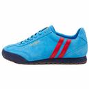 Patrick Rio Retro Suede Trainers in Blue and Red K9f00003